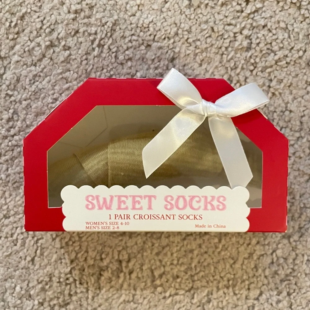 Target Croissant Beige Tan Sweet Socks Gift Package, 1 Pair Women’s Socks